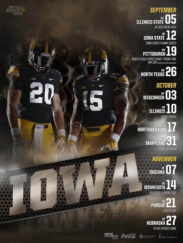 Iowa Hawkeyes / Artwork/Posters / 2015 Iowa Football Schedule Poster